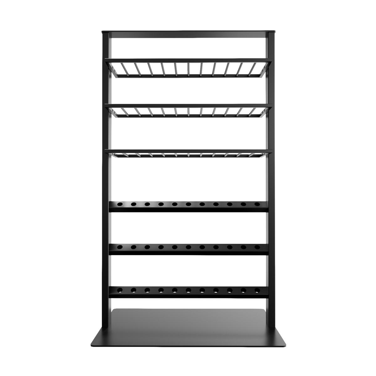 WEINREGAL Piemont Metall,Schwarz, Für 69 Weinflaschen 170/100/60cm - Schwarz, Metall (60/170/100cm) - Metalo Pro