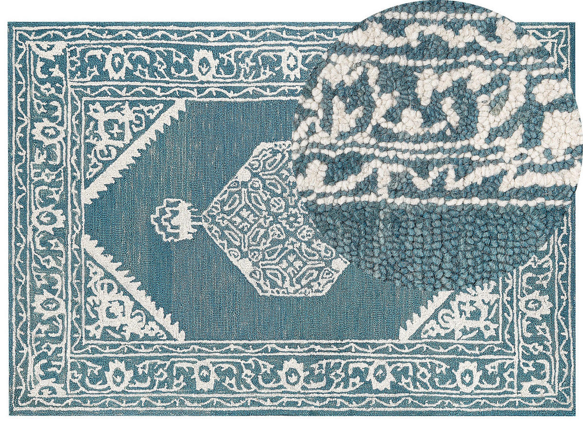 KURZFLOR-TEPPICH Gevas 230/160 cm - Blau, Textil (160/230cm) - Beliani