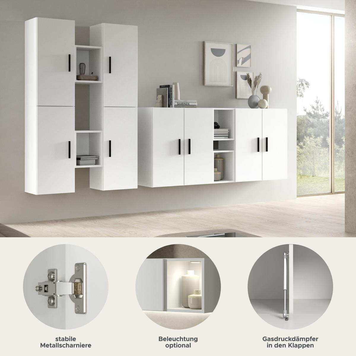 WOHNWAND The One weiß 270/34/182 cm - Weiß, Holzwerkstoff (270/182/34cm) - Xonox