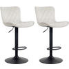 BARHOCKER 2er Set Samt creme - Creme/Schwarz, Textil/Metall (48/83/54cm) - CLP
