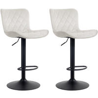 BARHOCKER 2er Set Samt creme - Creme/Schwarz, Textil/Metall (48/83/54cm) - CLP