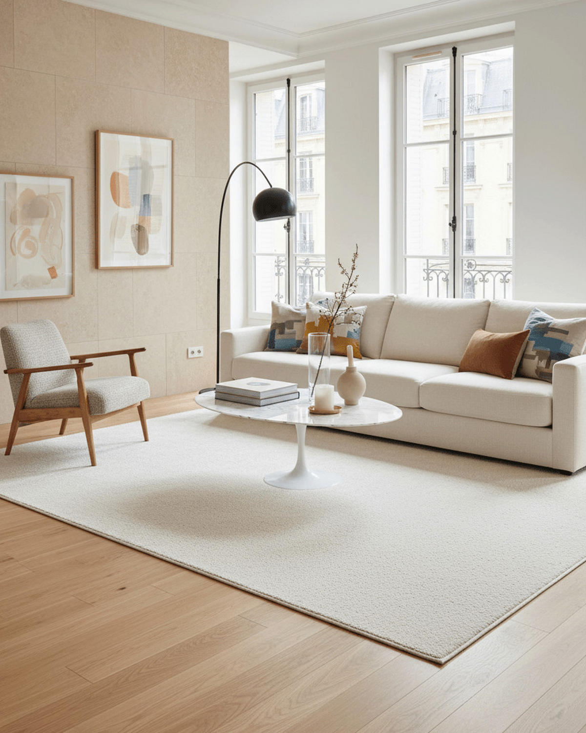TEPPICH, Zeitgenössischer im Lammfell-Look weiß - Weiß, Textil (160/230cm) - AFK Living