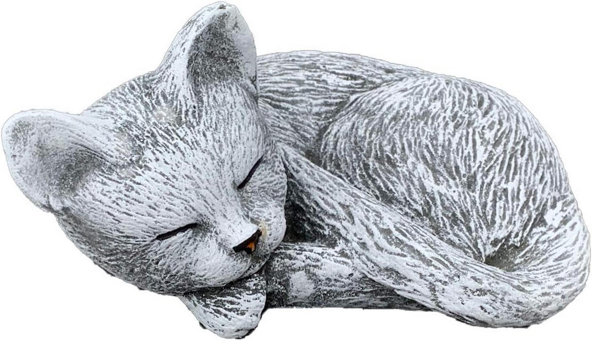 STEINFIGUR kleine Katze Leonie Steinguss frostfest wetterfest - Grau, Stein (20/10/16cm) - stoneandstyle