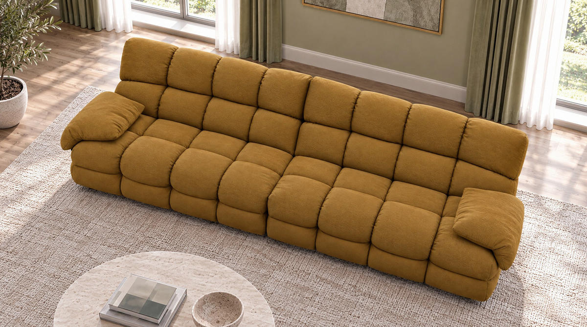 SOFA AMIA Braun Velvet - Dunkelbraun/Schwarz, Kunststoff/Textil (290/86/108cm) - KAWOLA