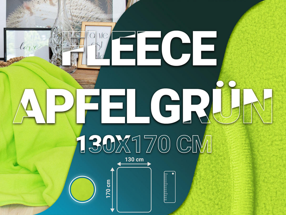 KUSCHELDECKE, 130x170 cm, 100% Polyester, Grün - Hellgrün, Textil (130/170cm) - Zollner