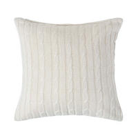 KISSENHÜLLE Zopfmuster 45/45 cm - Creme, Textil (45/45cm) - Homescapes