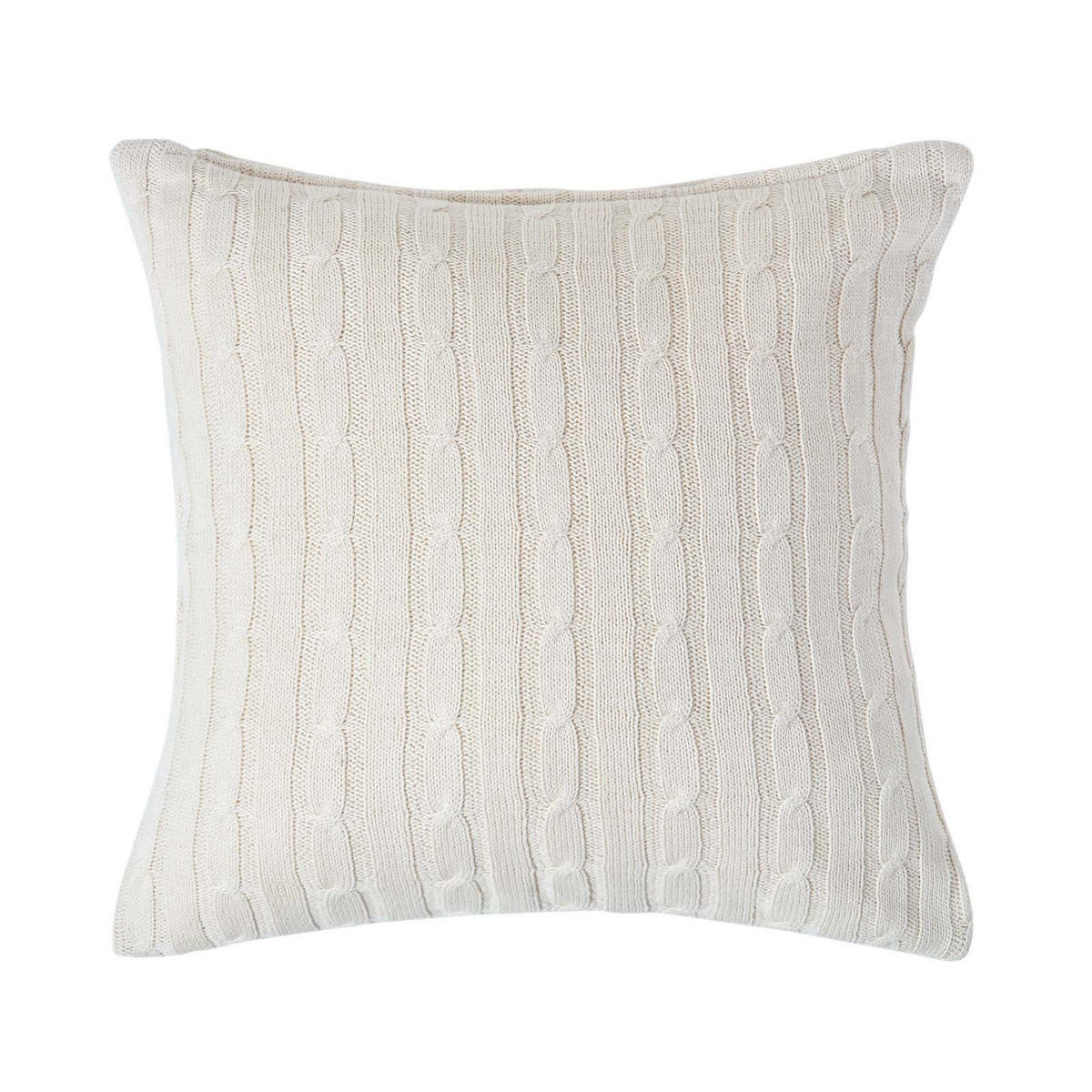 KISSENHÜLLE Zopfmuster 45/45 cm - Creme, Textil (45/45cm) - Homescapes