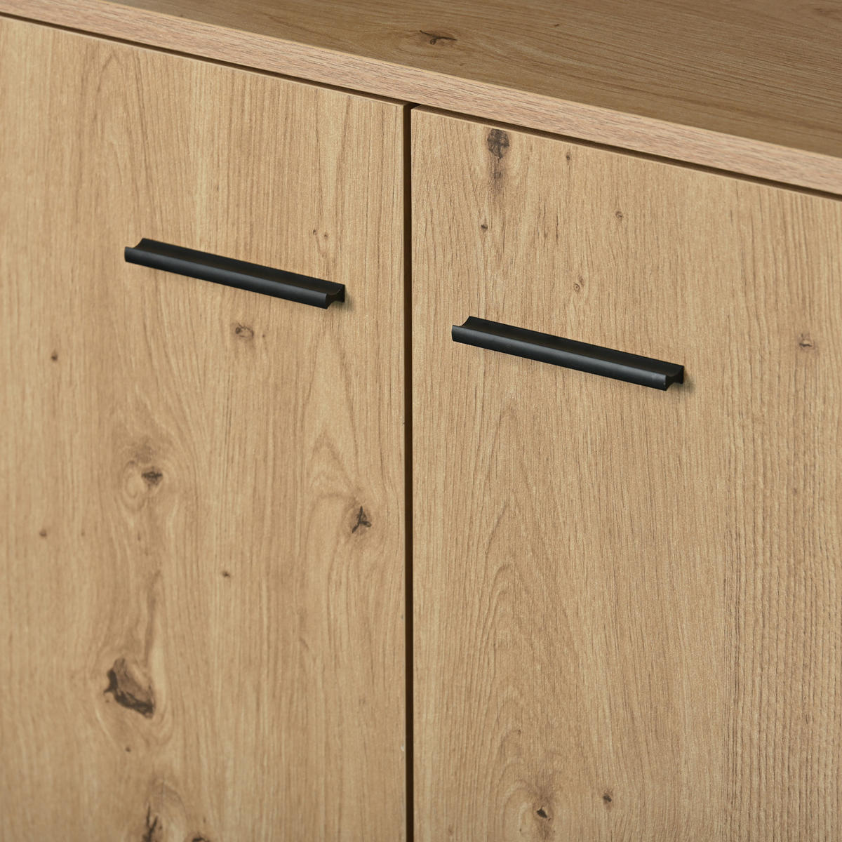 LOWBOARD 150/35/75.9 cm Schwarz/Braun aus Spanplatte mit 3 Türen und 3 Schubladen - Naturfarben, Holzwerkstoff (35/75.9/150cm) - OKMYHOME