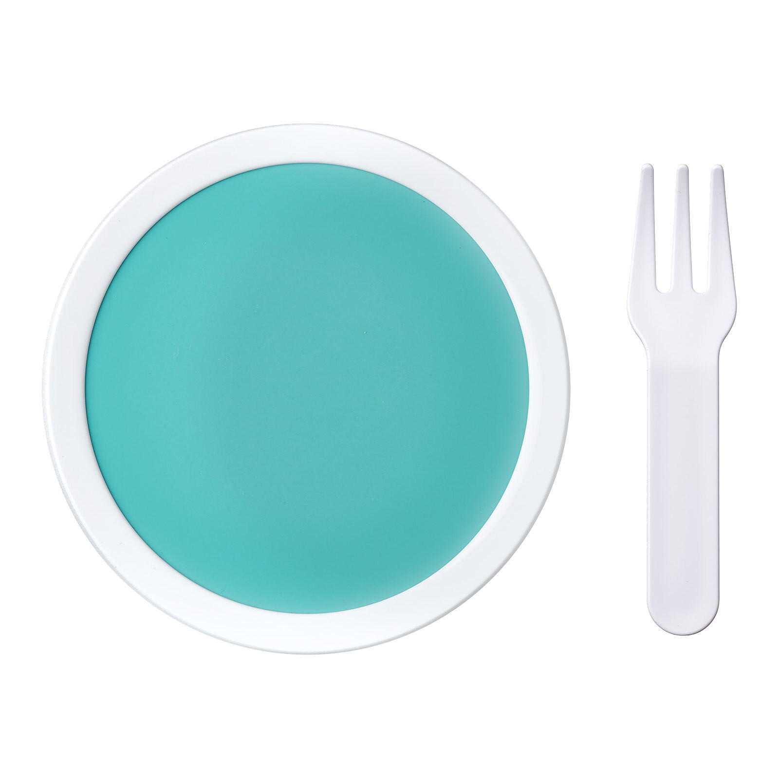 FRUCHTBOX MIT GABEL Campus türkis 300 ml - Türkis, Kunststoff (6.7/10.4/6.7cm) - Mepal