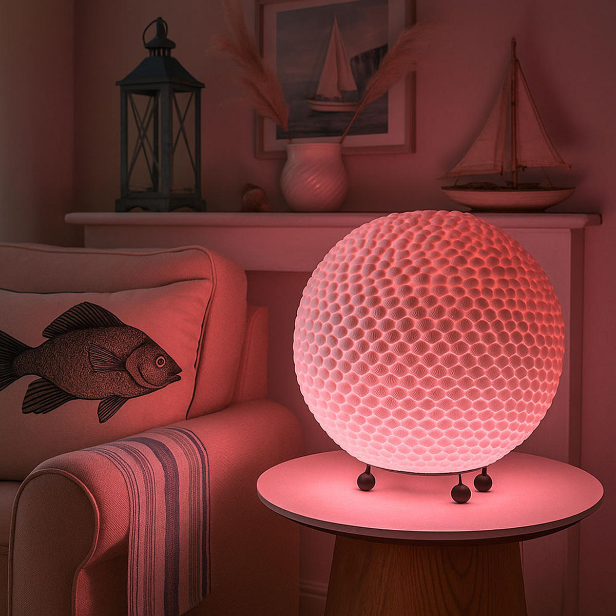 LED TISCHLEUCHTE Bali Weiß - Weiß, Metall (25/25/27cm)