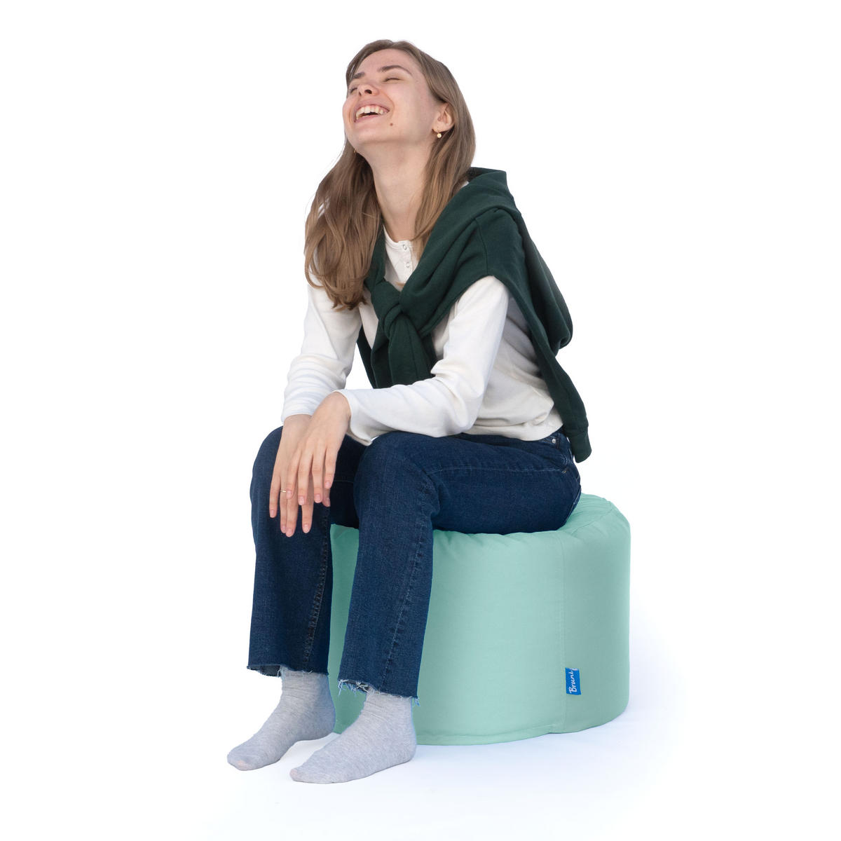 SITZPOUF L minzgrün - Mintgrün, Textil (500/300/500cm) - Bruni