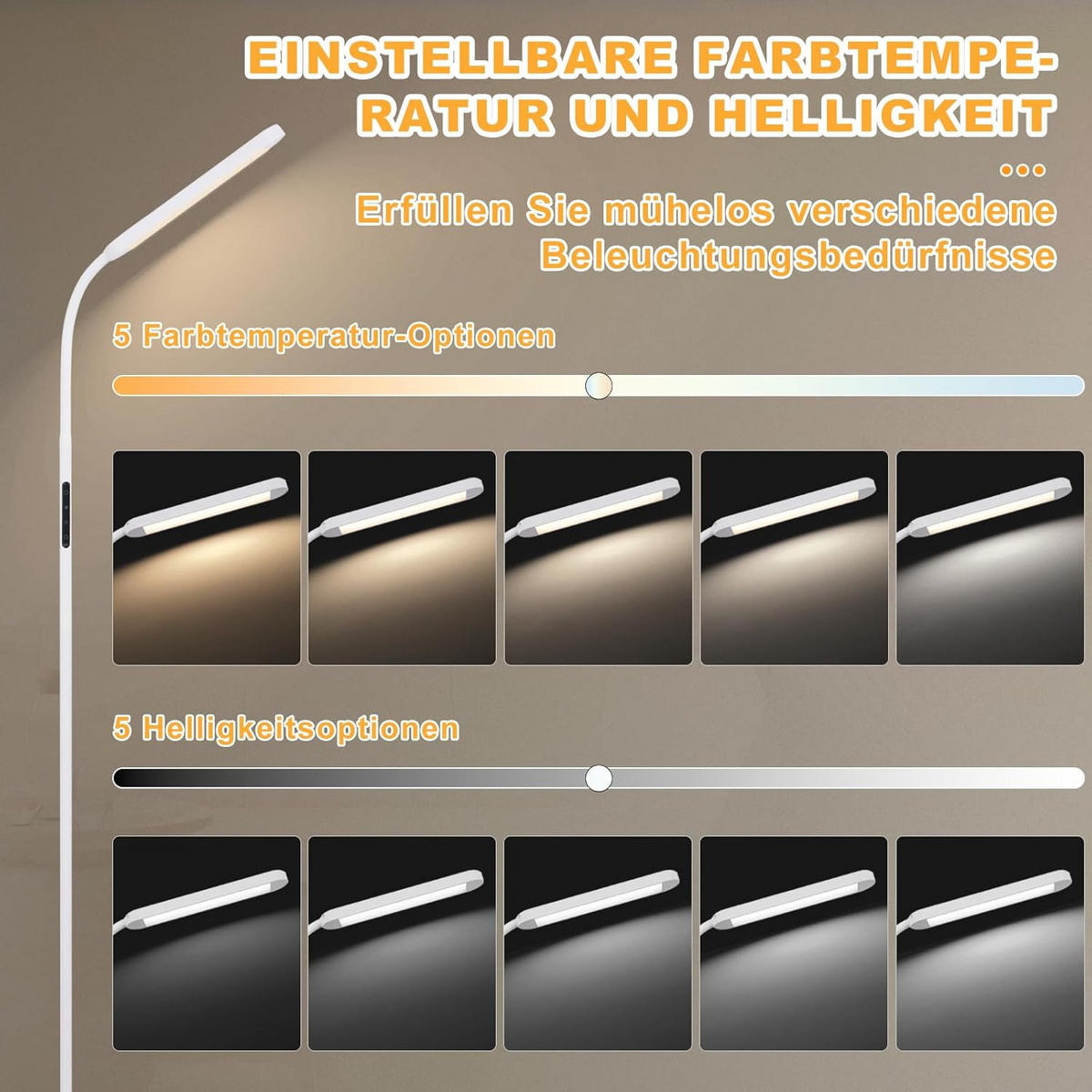 STEHLAMPE Flamar 6.0/137.1/6.0 cm - Weiß, Metall (6/6/137.1cm) - ZMH