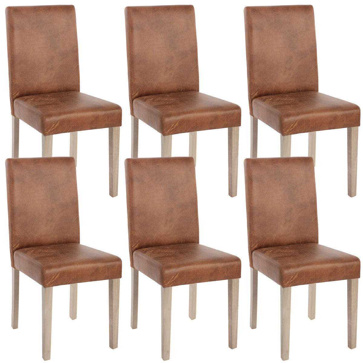 ESSZIMMERSTUHL TEXTIL Braun 6er-Set - Braun, Textil (43/90/56cm) - MCW