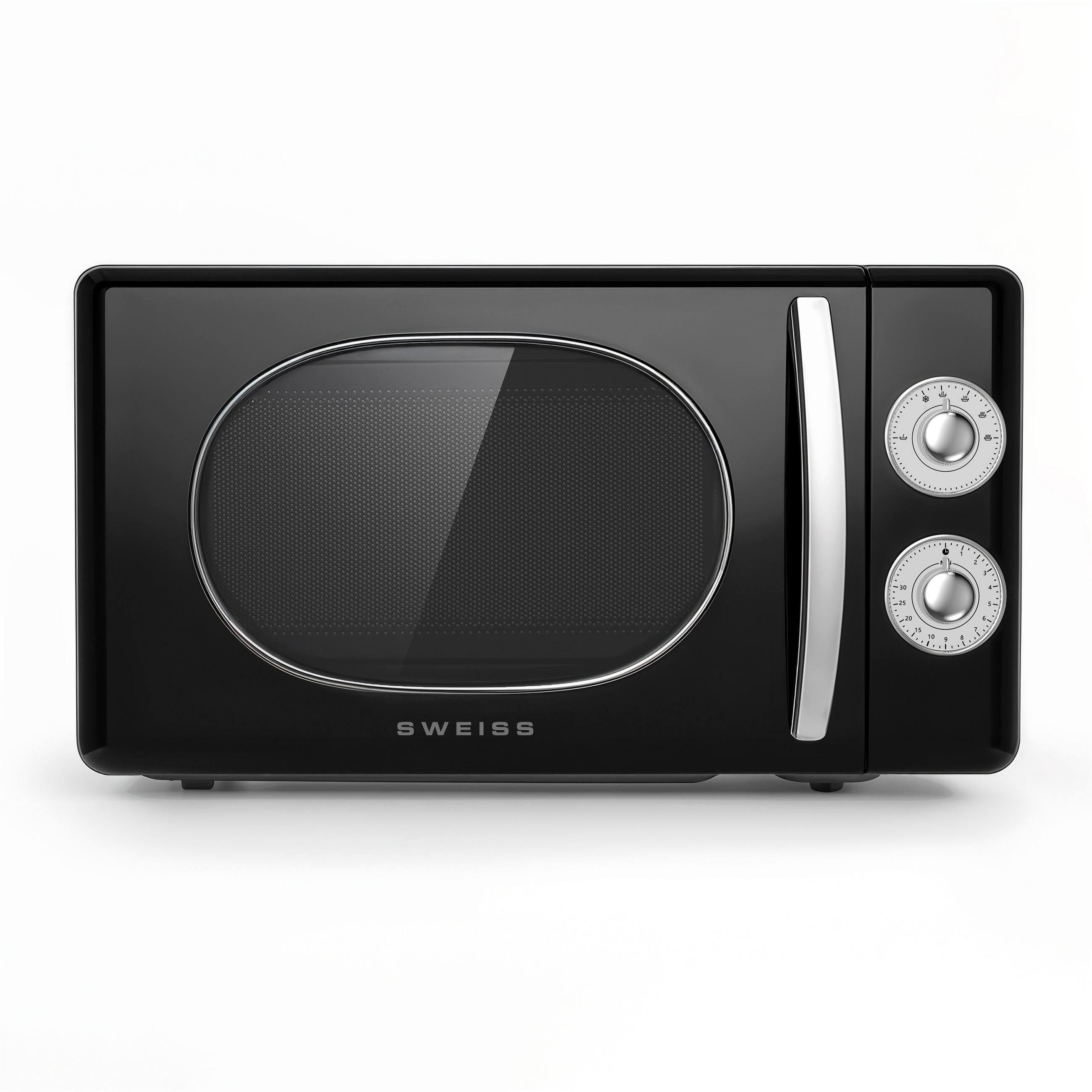 MIKROWELLE MOVI9 Schwarz, 20L, 6 Kochstufen, Auftaufunktion, Timer, 700W - Schwarz, Metall (26/45.3/33cm) - SWEISS