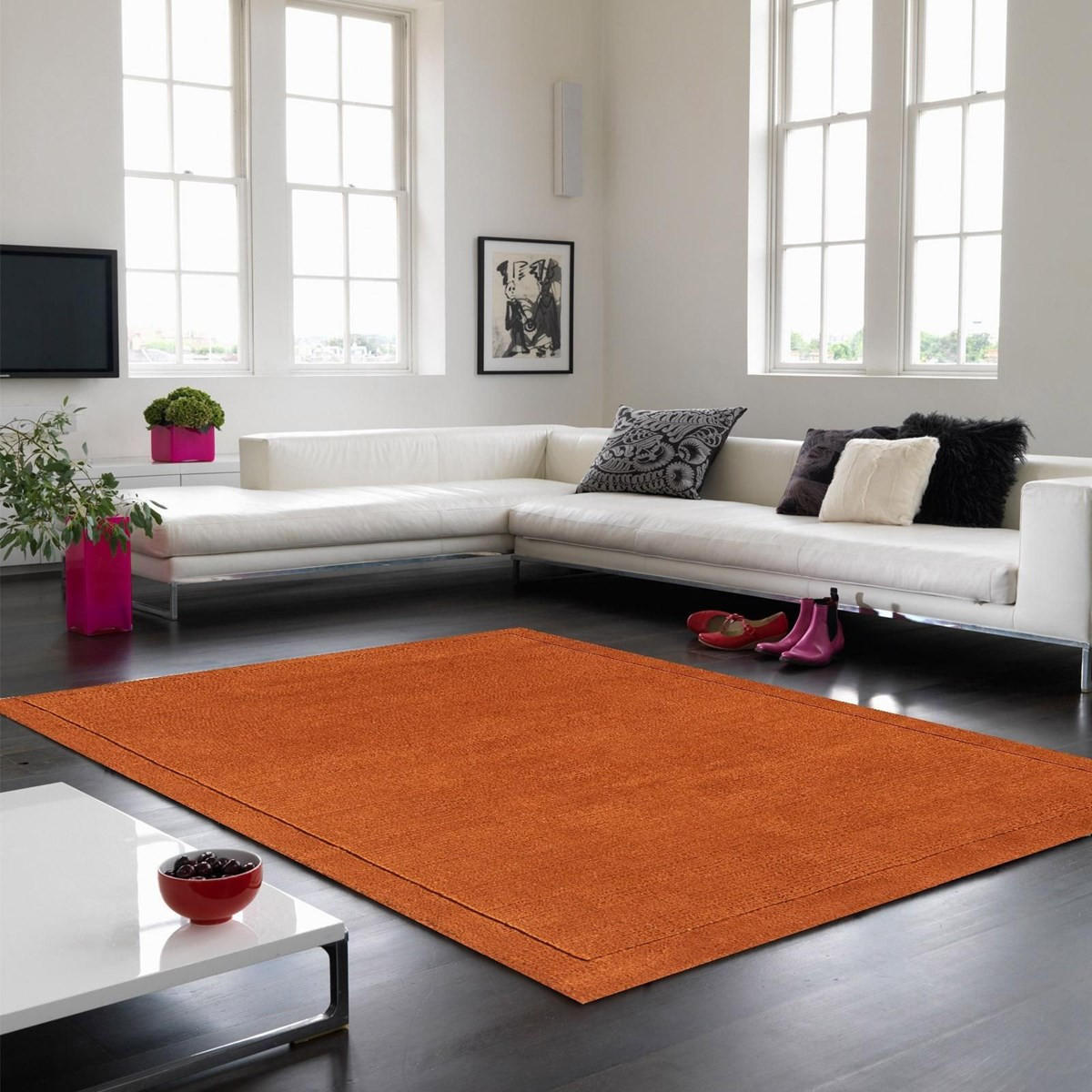 TEPPICH Einfarbiger, getufteter aus reiner Wolle CANDY Orange 60 x 120 cm - Orange, Naturmaterialien (60/120cm) - Novatrend