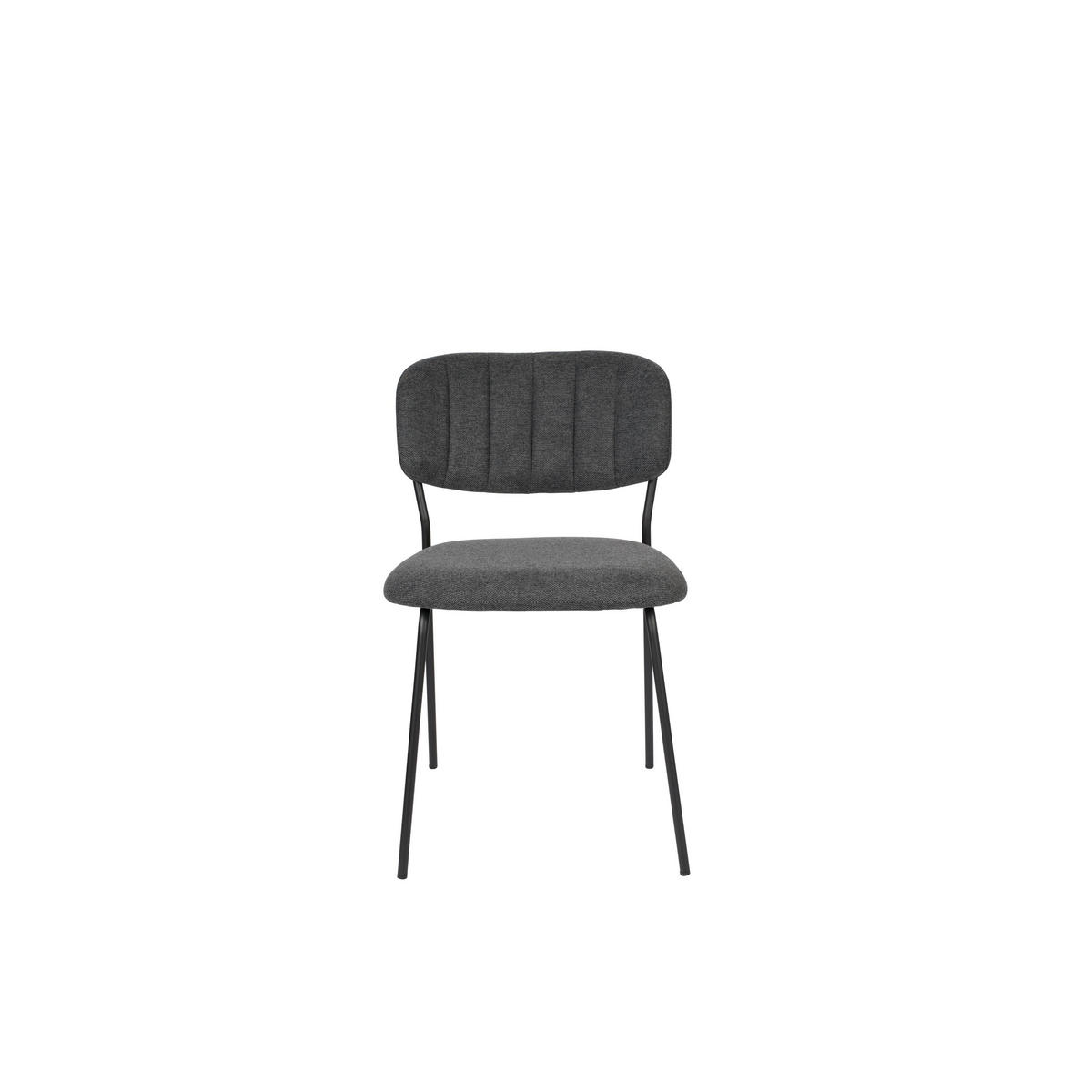 ESSZIMMERSTUHL Jolien Schwarz/ Dunkelgrau - 2 er Set - Dunkelgrau, Textil (48/77/56cm) - Housecraft Living