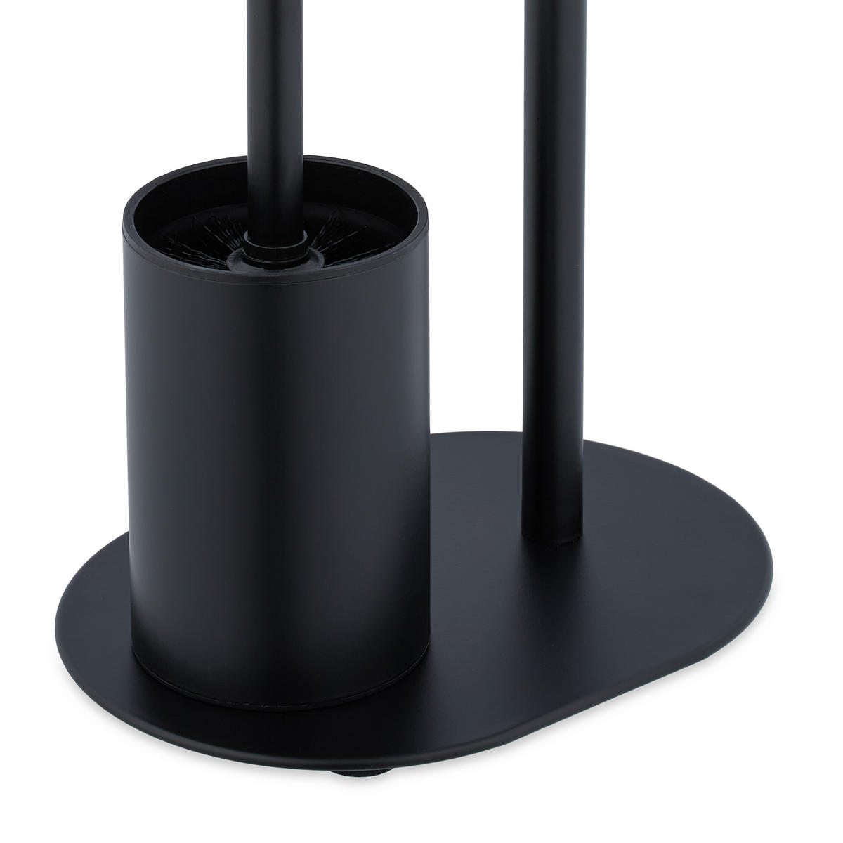 WC-GARNITUR - Schwarz, Textil/Metall (23/63/17cm) - Relaxdays