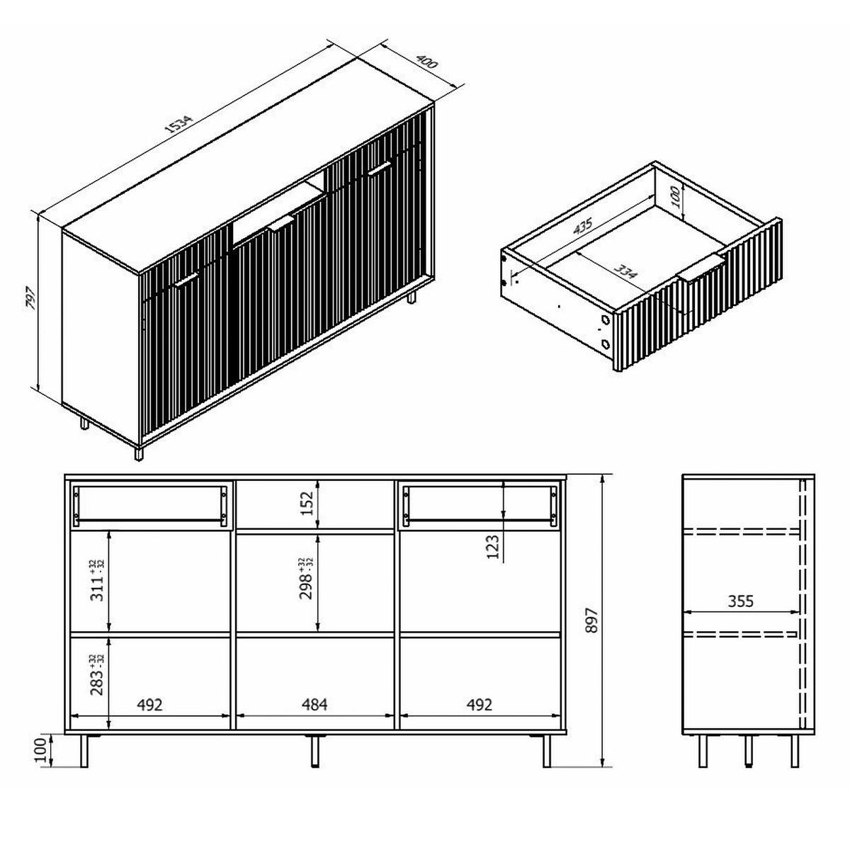 SIDEBOARD Soly Holz - Braun, Holzwerkstoff (153.4/89.7/40.3cm) - Petits-meubles