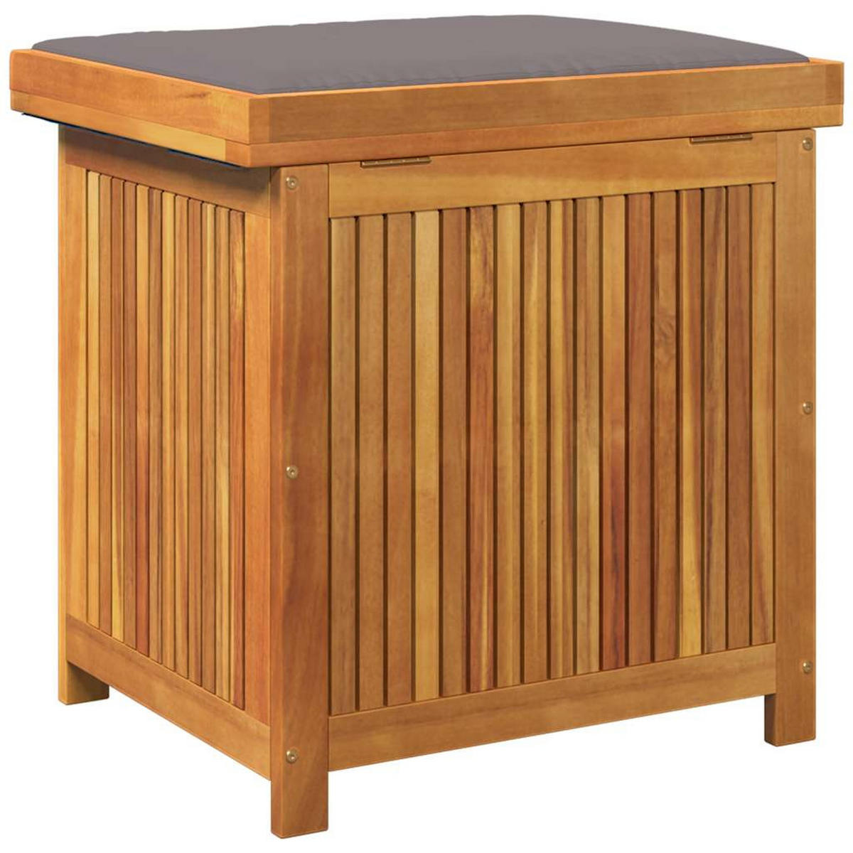OUTDOOR-KISSENBOX 60/50/61 Cm Massivholz Akazie - Dunkelgrau, Holz (50/61/60cm) - vidaXL