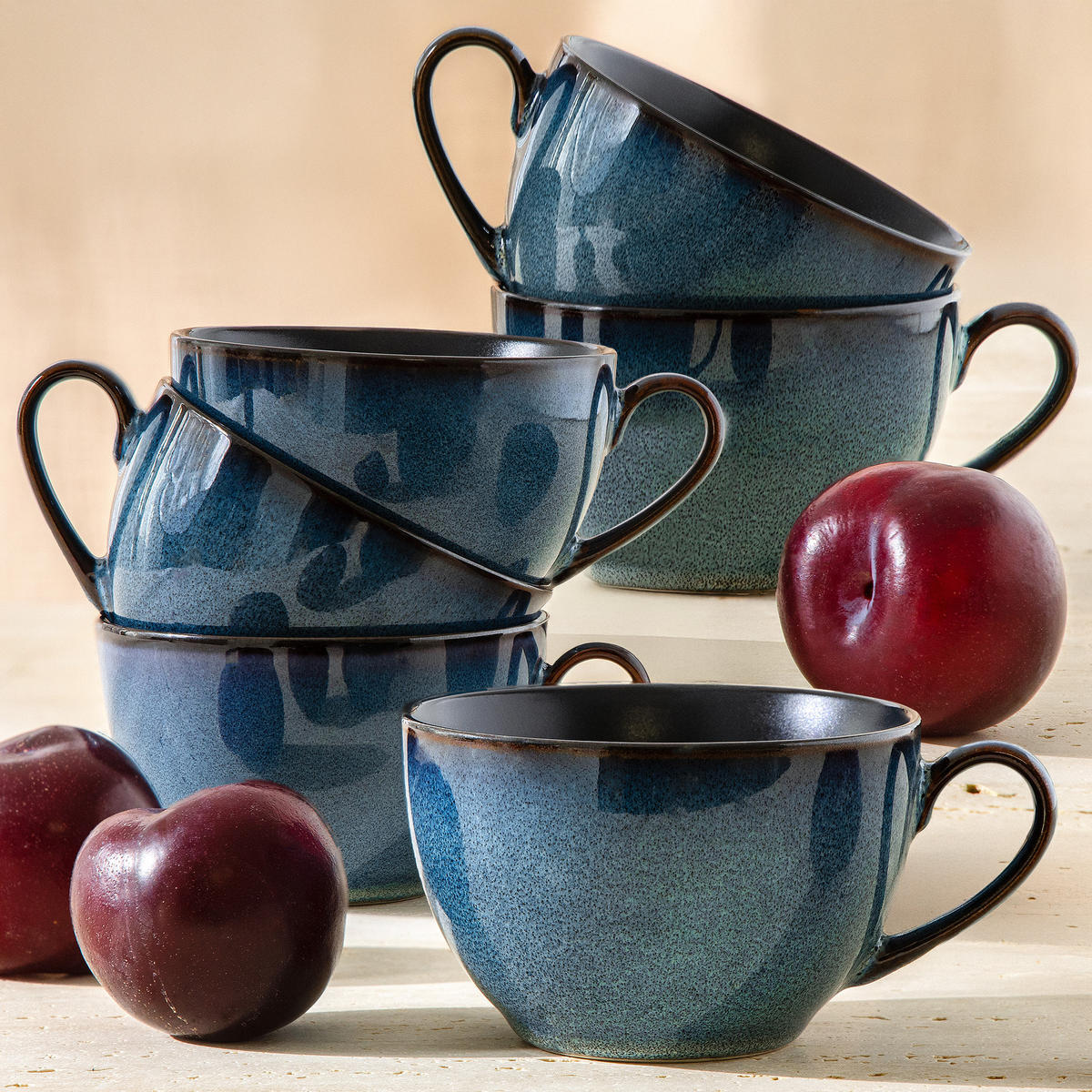 TASSEN-SET BALI 6-tlg - Blau, Keramik (0.22L) - Ritzenhoff Breker