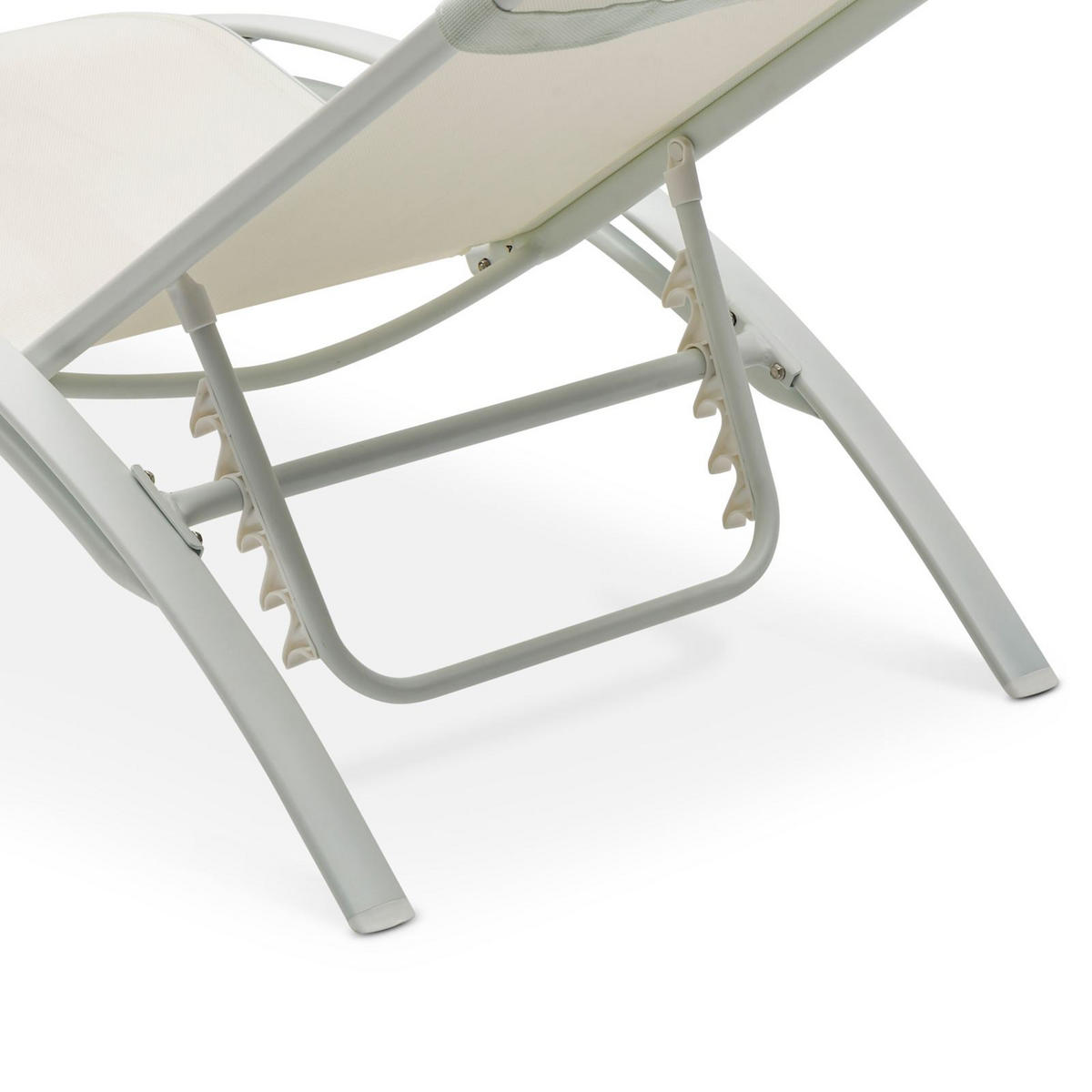 GARTENLIEGE RELAX cremeweiß - Creme, Textil/Metall (179/88/64cm) - IDIMEX