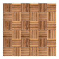 TERRASSENFLIESE 36er-Pack Massivholz, Balkon & Garten - Braun, Holz (30/30/2cm) - Kaket