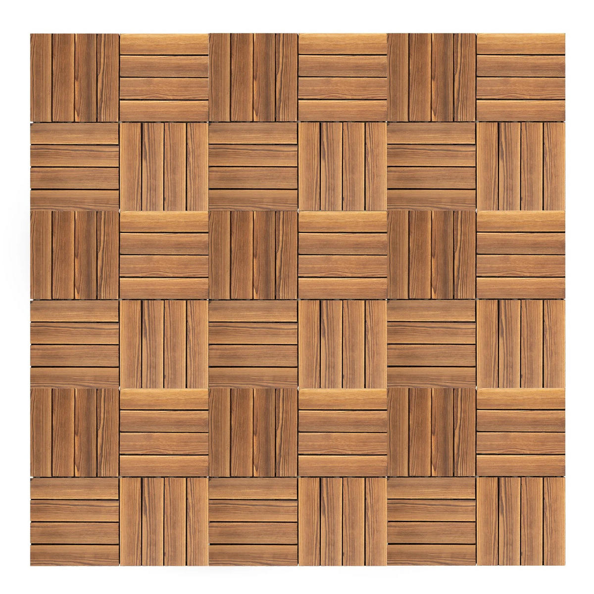 TERRASSENFLIESE 36er-Pack Hartholz, Outdoor & wasserdicht - Braun, Holz (30/30/2cm) - Kaket