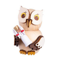 DEKOFIGUR Holzfigur Minieule mit Engel 7cm - Multicolor, Holz (5/7/5cm)