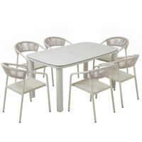 GARTENSET 7-tlg., Beige - Beige, Metall - Oviala