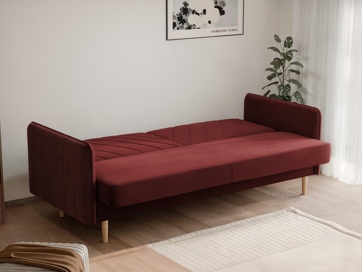 SCHLAFSOFA COLETTE mit Bettkasten Rot - Rot, Holzwerkstoff/Kunststoff (200/85/90cm) - Idohome
