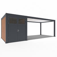 CARPORT mit Schuppen aus Aluminium 3 x 7,2 m Garage anthrazit - Anthrazit, Metall (300/236/720cm) - WEIDE