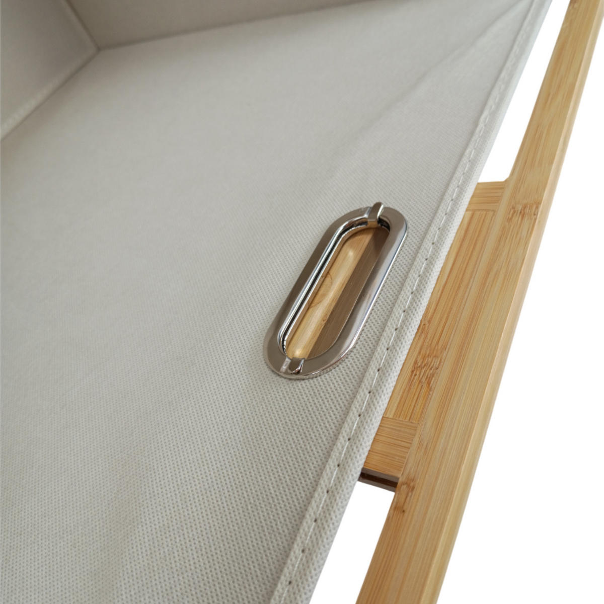 WÄSCHEKORB Bambus Naturfarben Regal mit Ablage 64x40x95 cm - Naturfarben, Holz (64/95/40cm) - Begryf