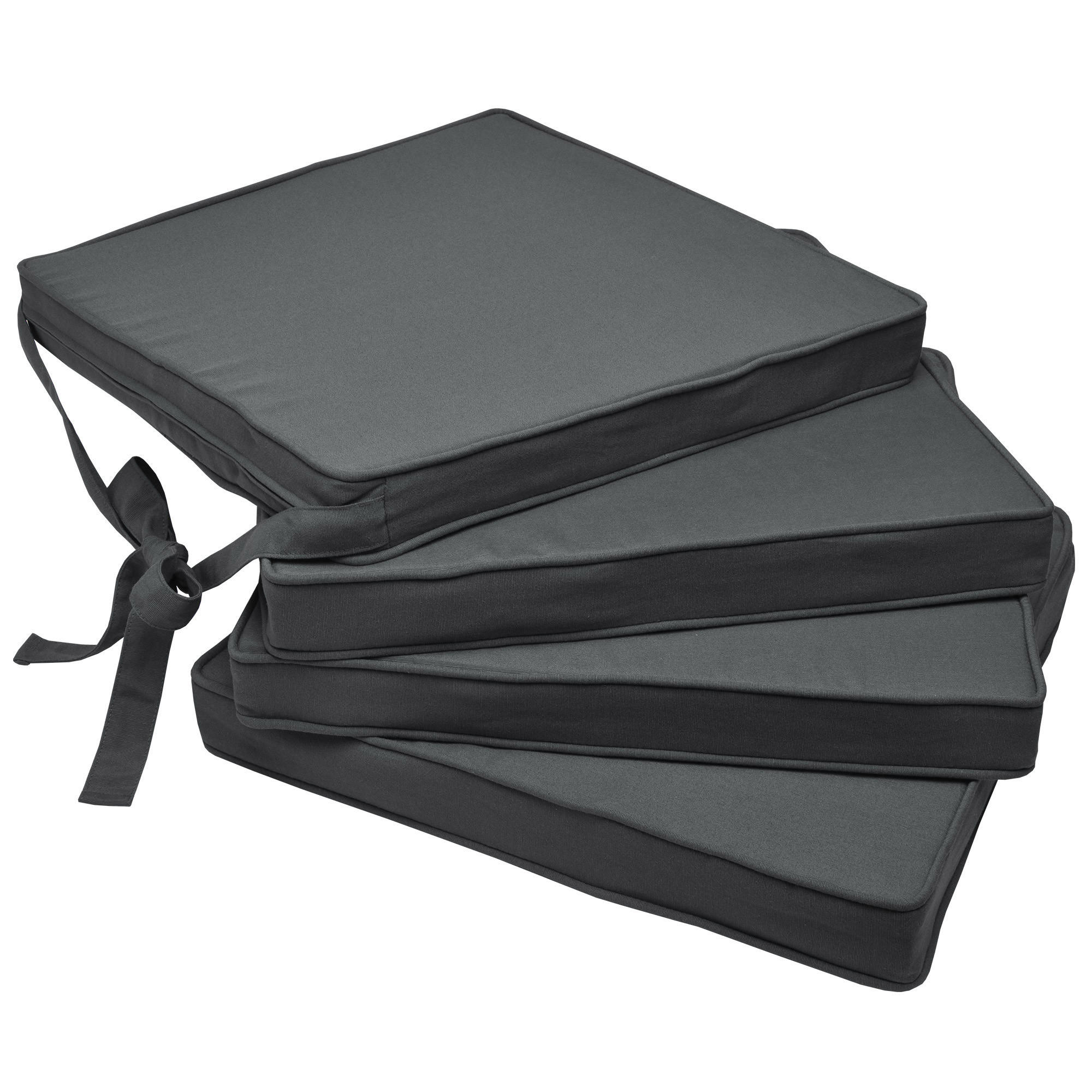 STUHLKISSEN Loft SK 45/40/5 cm Graphitgrau 4tlg - Grau, Textil (40/45cm) - Beautissu 
