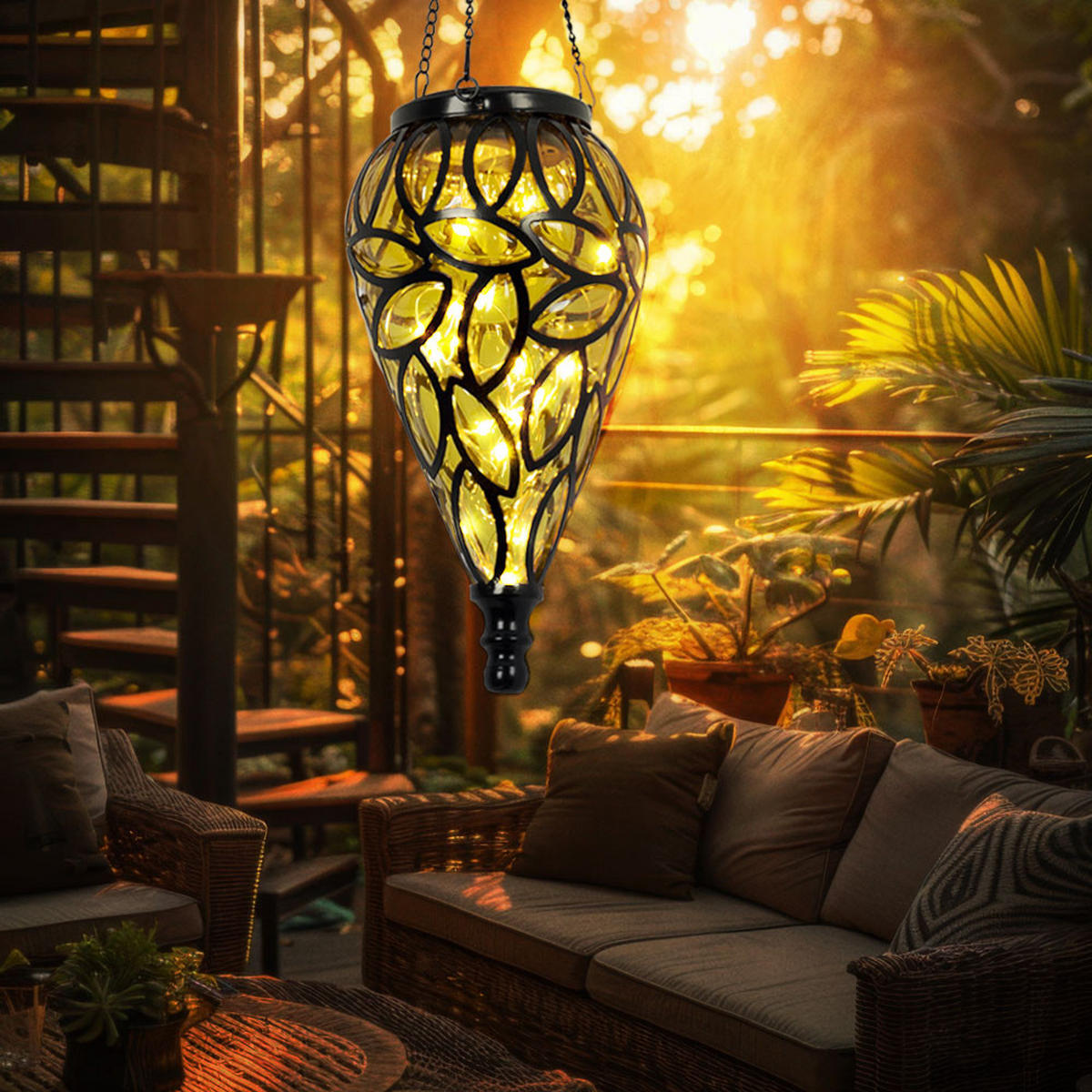 LED AUSSENLEUCHTE Metall Orange - Orange, Metall (13.5/13.5/50cm) - Globo Lighting