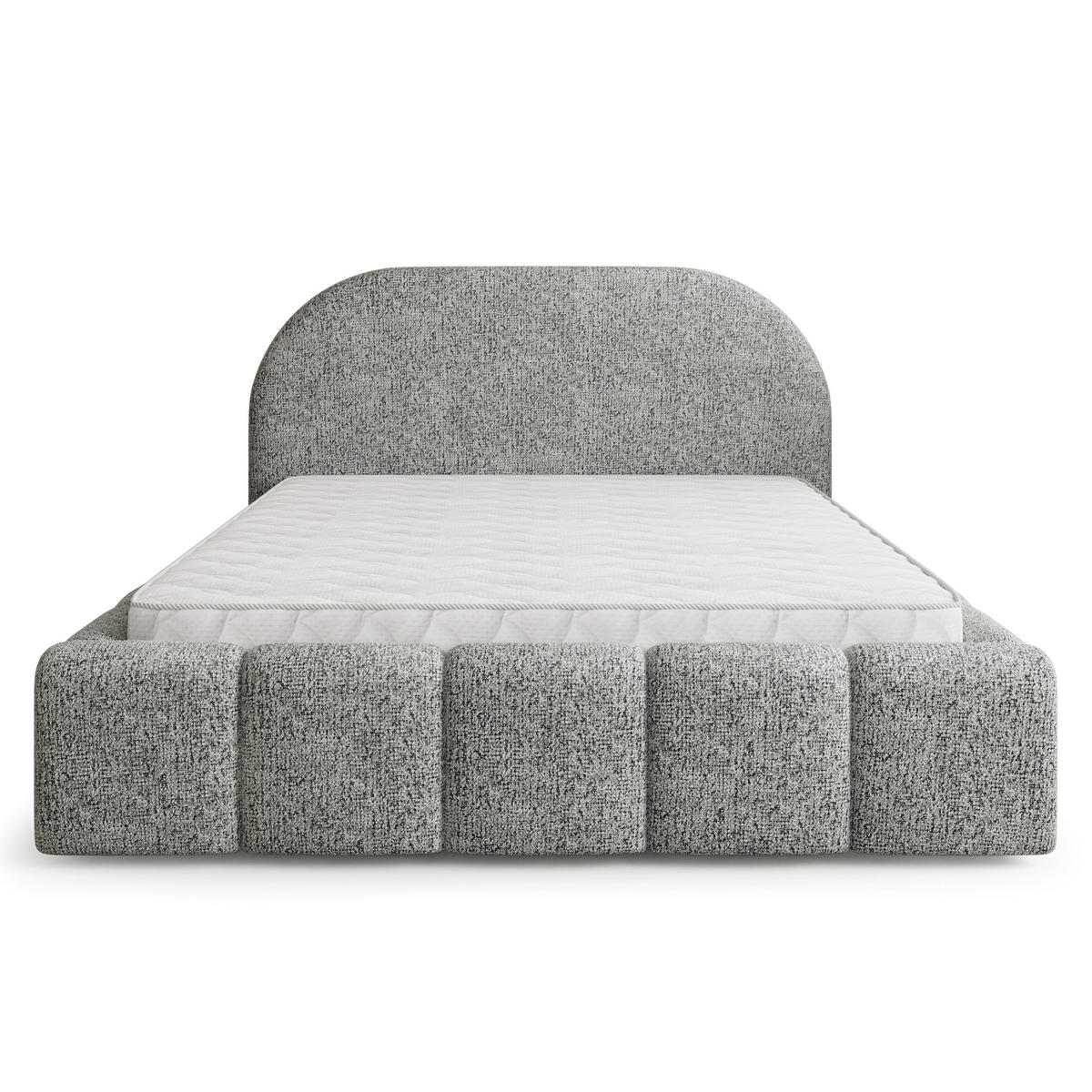POLSTERBETT FLUSSO 200x200 cm mit Bettkästen - Hellgrau - Hellgrau, Holz (200/200cm) - MASSENO