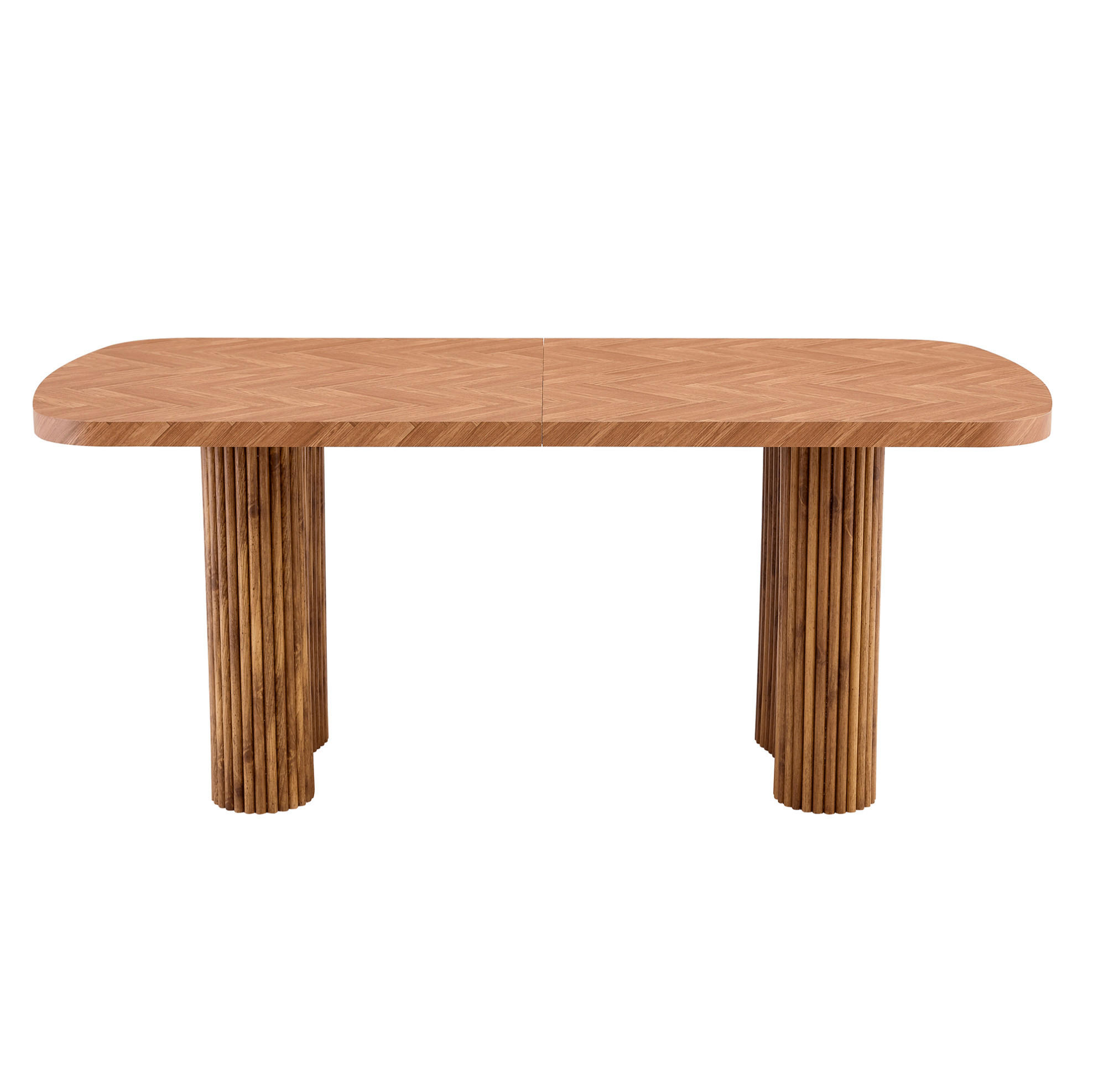 JEDÁLENSKÝ stôl 180/90 cm z MDF v orechovom dekore, moderný minimalistický - hnedá, kompozitné drevo (180/90/76cm) - BEAOK