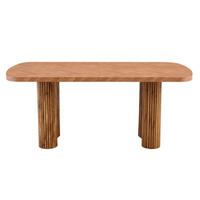 JEDÁLENSKÝ stôl 180/90 cm z MDF v orechovom dekore, moderný minimalistický - hnedá, kompozitné drevo (180/90/76cm) - BEAOK