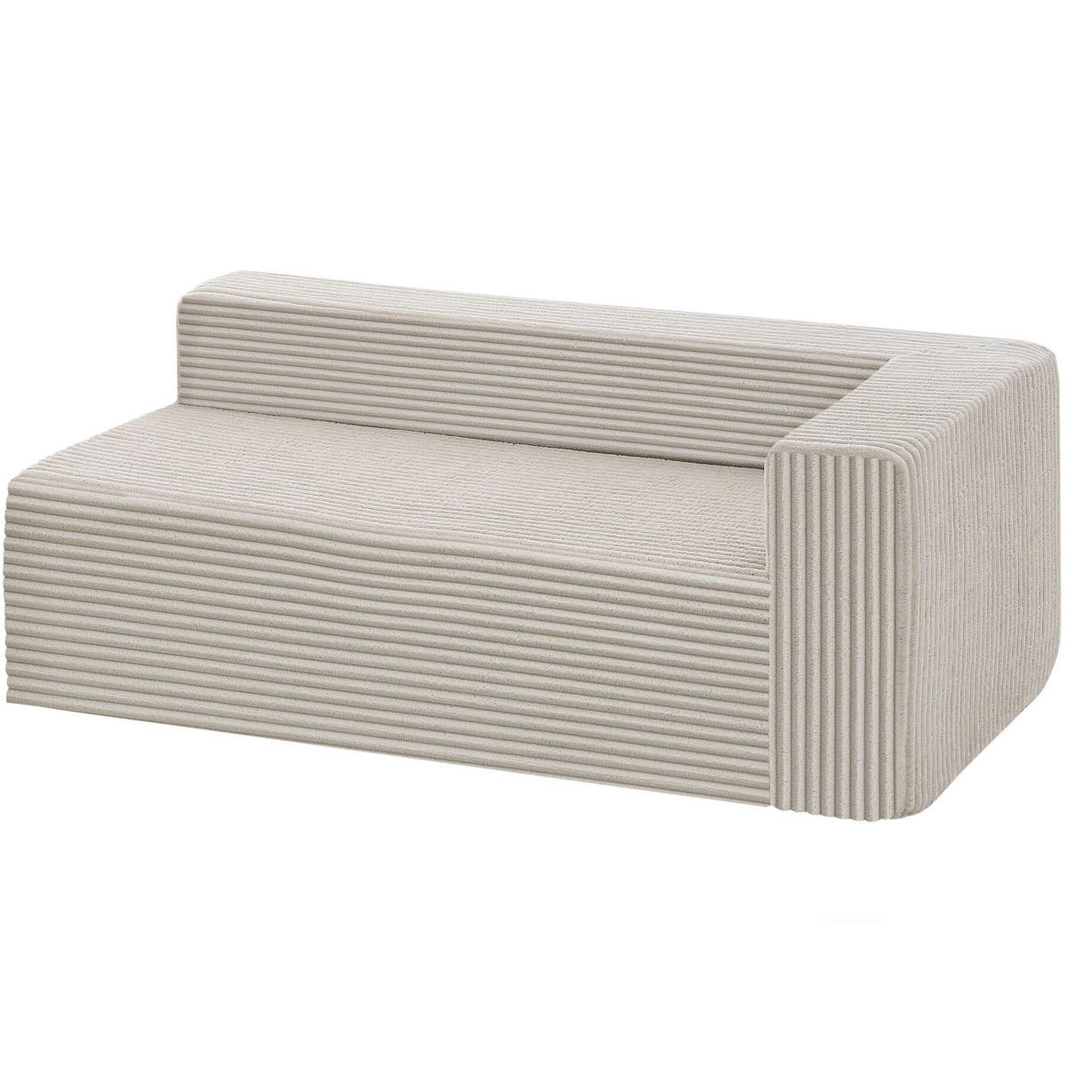 SOFA Relax, keine Montage, 250 cm Breite, Samtcord beige - Beige, Kunststoff/Textil (250/162cm) - tectake