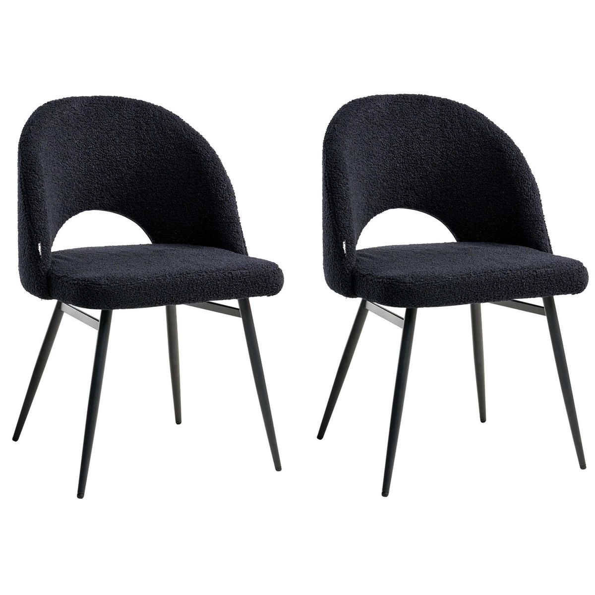 ESSZIMMERSTUHL 2er-Set Schwarz Onaga - Schwarz, Textil (52/77/56cm) - Beliani