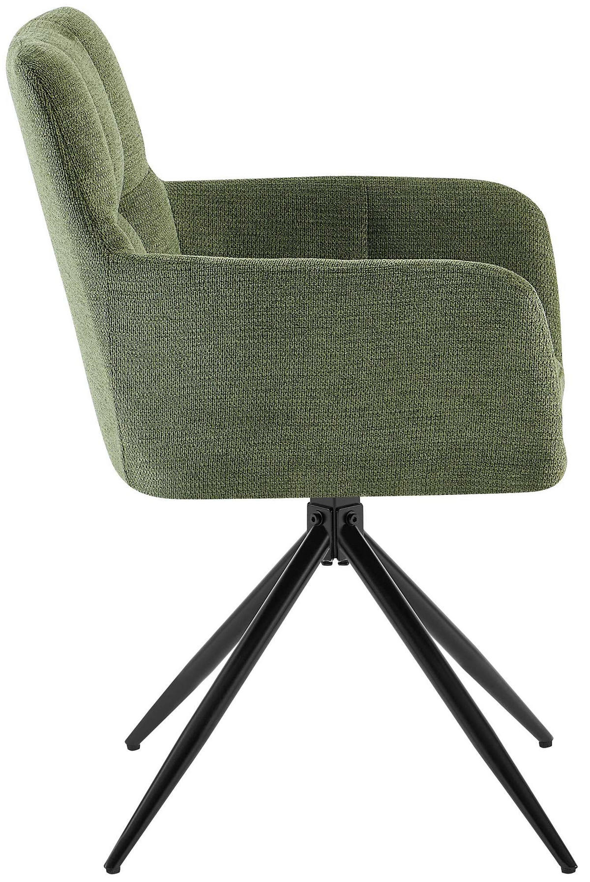 ARMLEHNENSTUHL Stoff Grün - Schwarz/Grün, Textil/Metall (59/87/59cm) - CLP