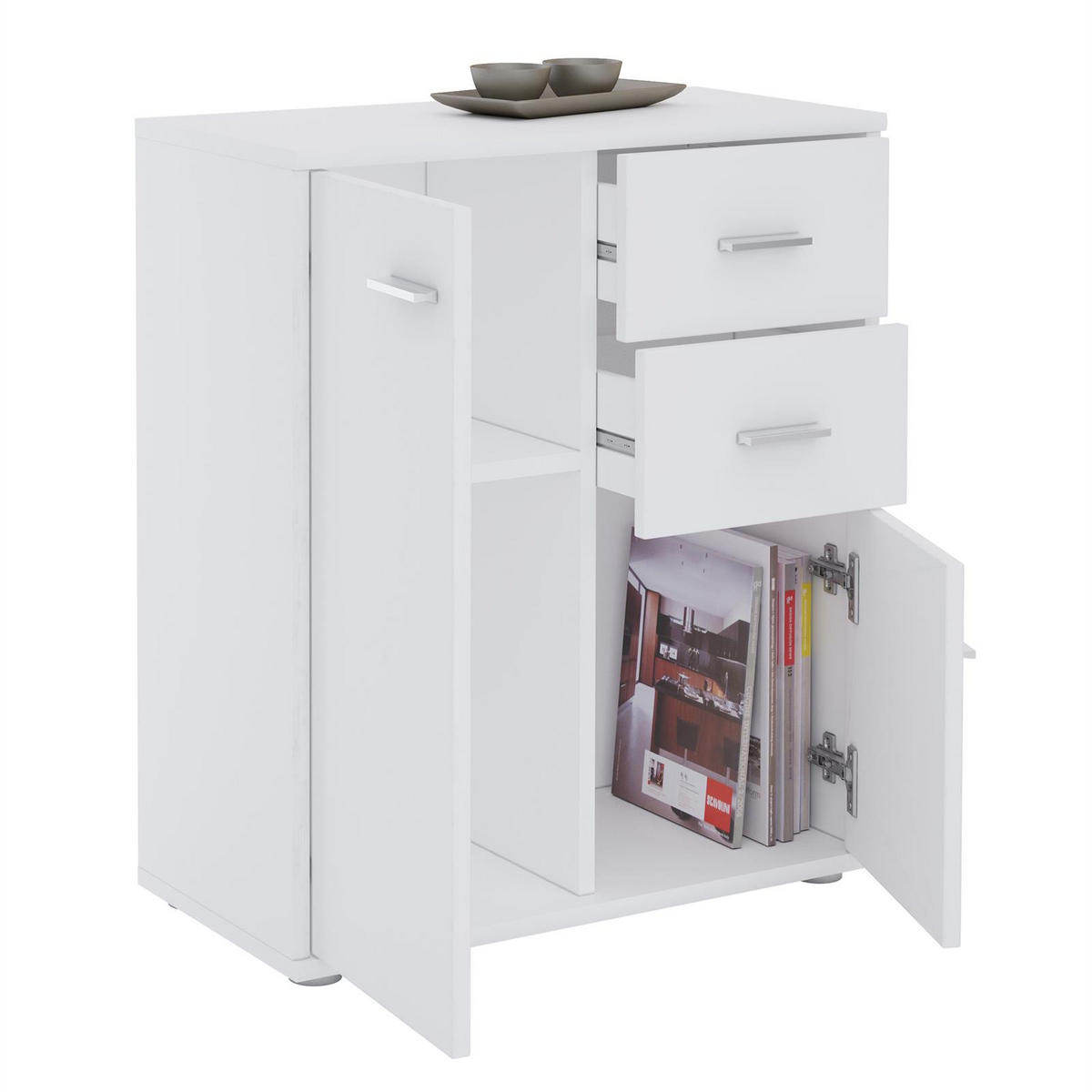 KOMMODE LOCARNO - Weiß, Holzwerkstoff (60/70/30cm) - CARO-Möbel