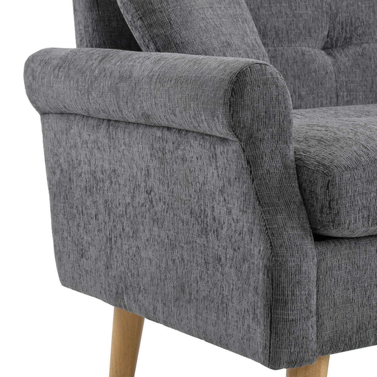 KOMPAKTES 2-Sitzer Sofa 162x74x77 Chenille, grau - Grau, Textil (74/77/162cm) - Luhomfu