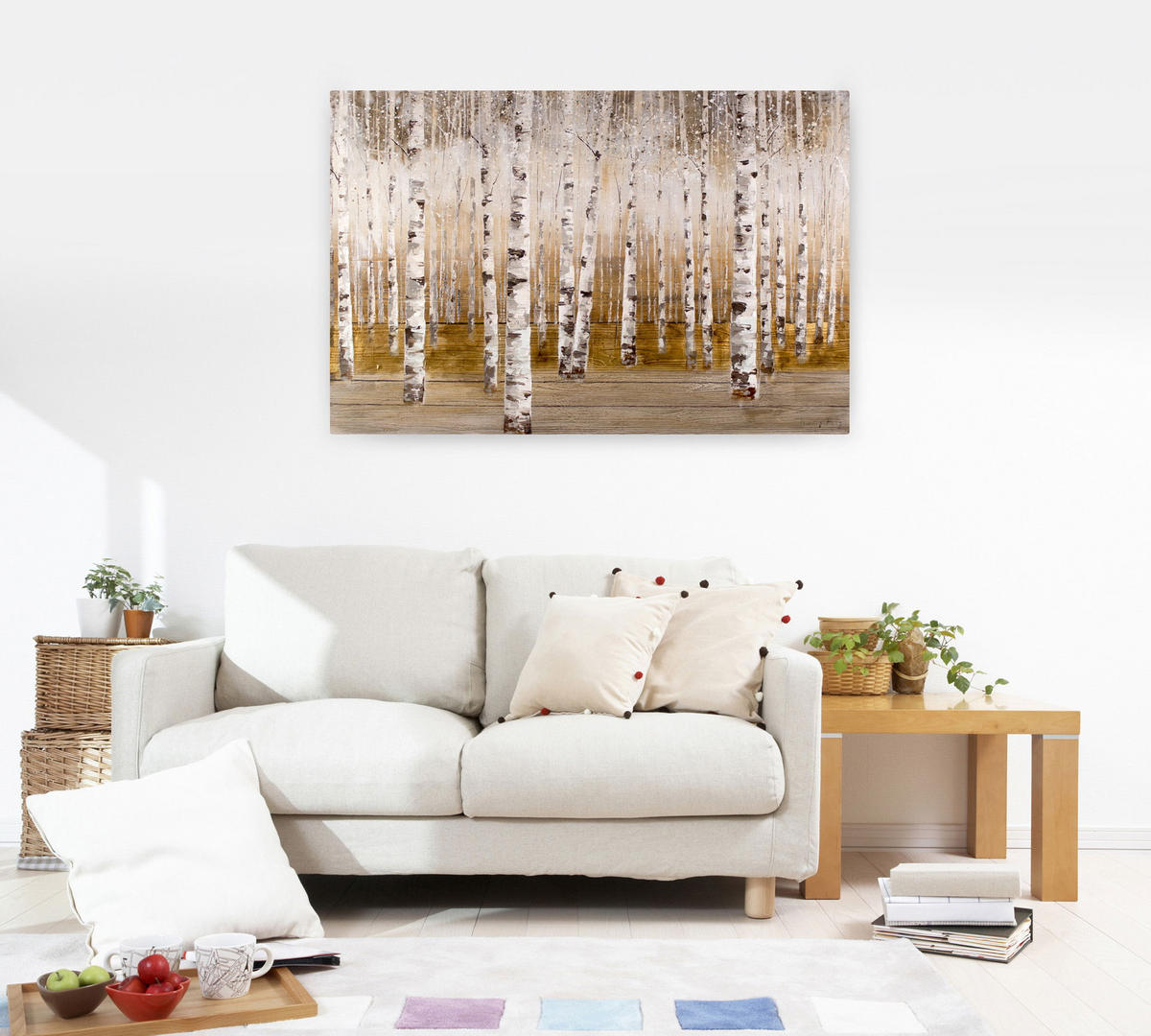 ÖLGEMÄLDE 120/80 cm - Goldfarben, Holz/Textil (2.02/80cm) - KUNSTLOFT