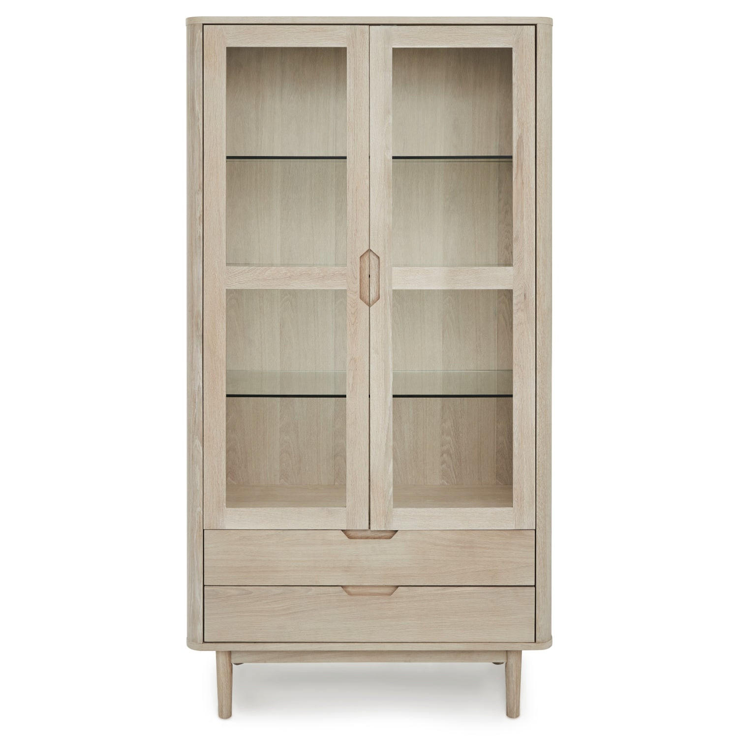 VITRINE Eiche massiv - Eichefarben, Holz (100/190/45cm) - Furnhouse