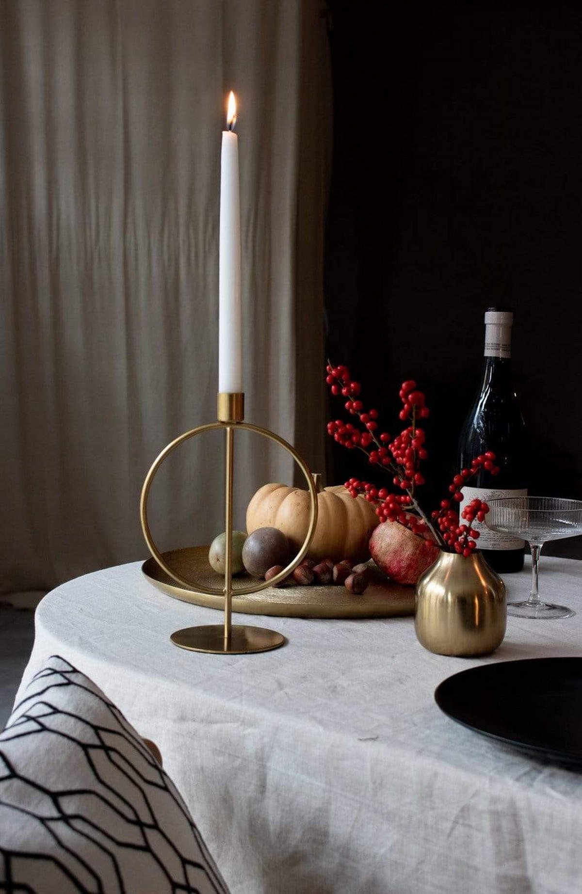 KERZENSTÄNDER Halka aus Eisen in Gold 15,5/22 cm - Goldfarben, Metall (10/22/15.5cm) - LaLe Living