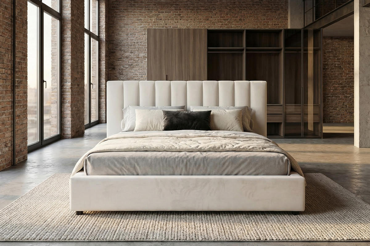 POLSTERBETT CATTURA Cremeweiß Velvet - Creme/Weiß, Textil (180/200cm) - KAWOLA