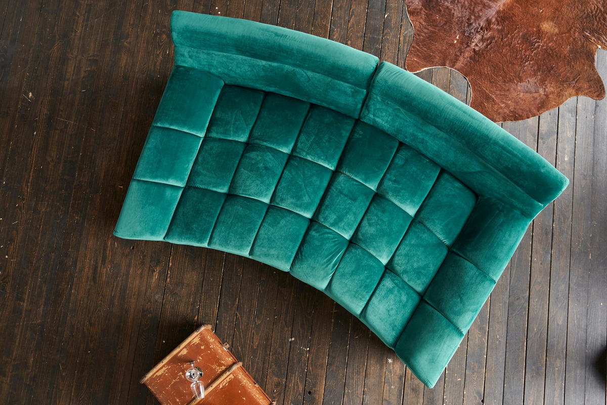 BIG SOFA NERLA Grün Webstoff - Dunkelbraun/Schwarz, Textil (260/78/165cm) - KAWOLA