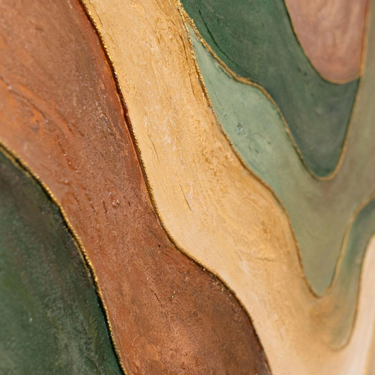 GEMÄLDE Tanz der Hügel Schattenfugenrahmen Beige 140x100 cm - Beige, Holz (140/100cm) - YS-art gallery