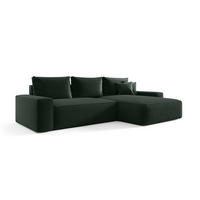 ECKSOFA MONA mit Schlaffunktion POSO 14 Rechts - Dunkelgrün, Textil (280/185cm) - Bedante