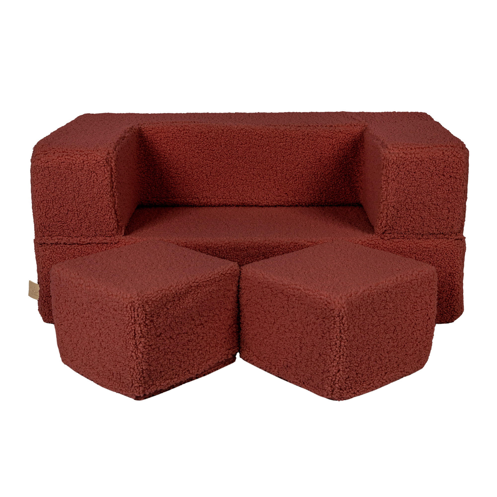 KINDERSOFA, Bearly, Cube, Braun - Dunkelbraun, Textil (96/40/50cm) - MeowBaby